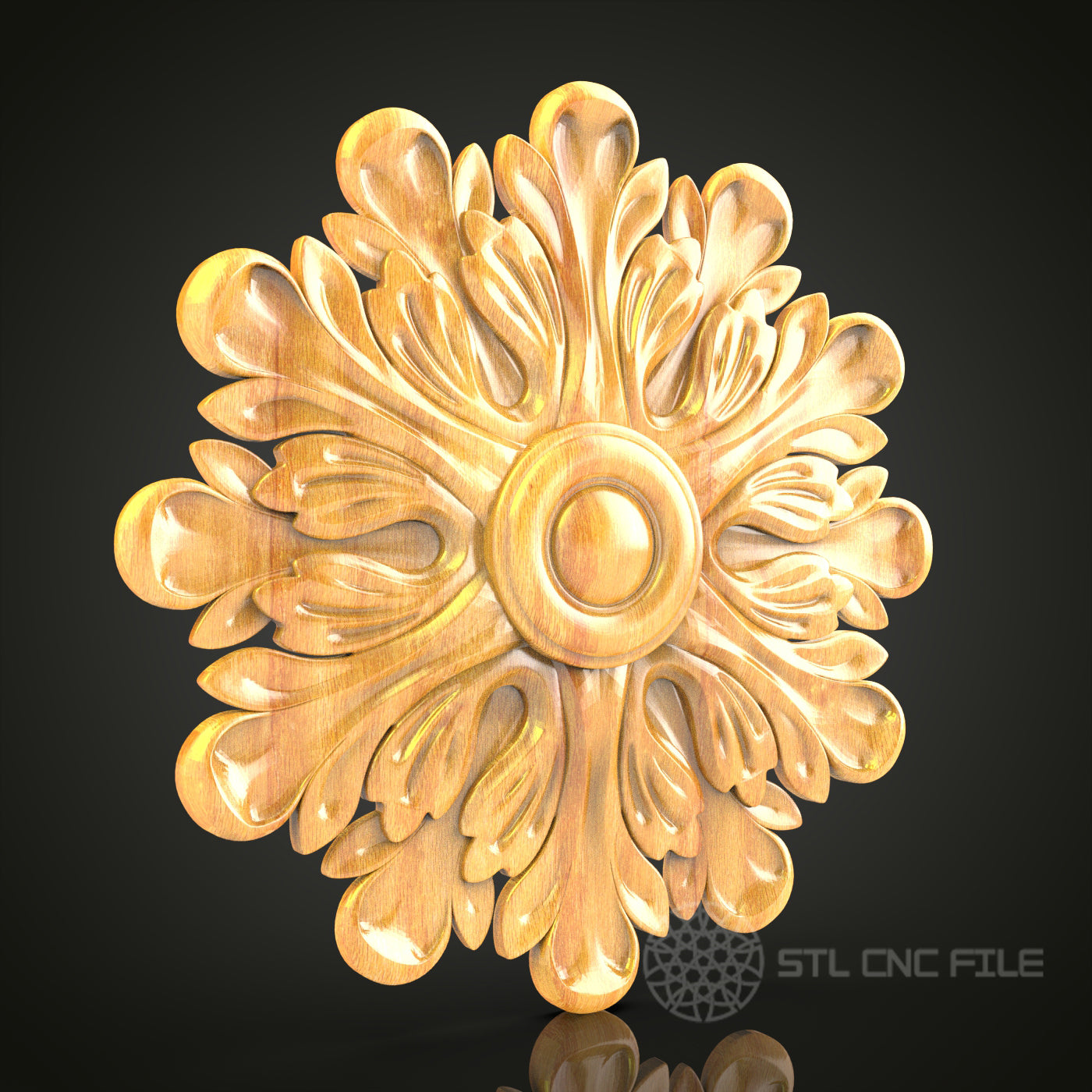 Radiant Sunflower STL File for CNC Routing – Detailed Floral Engraving for Artcam & Aspire