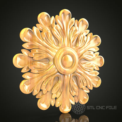 Radiant Sunflower STL File for CNC Routing – Detailed Floral Engraving for Artcam & Aspire