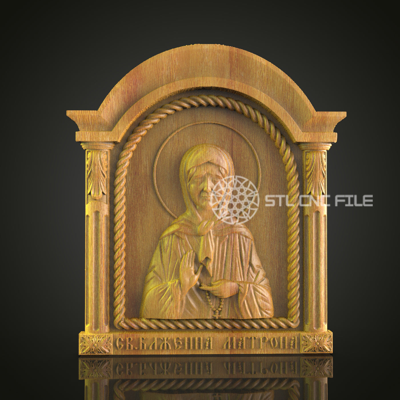 Sacred Icon Wall Art - CNC Engraved Religious Figure, Spiritual STL Wood Carving
