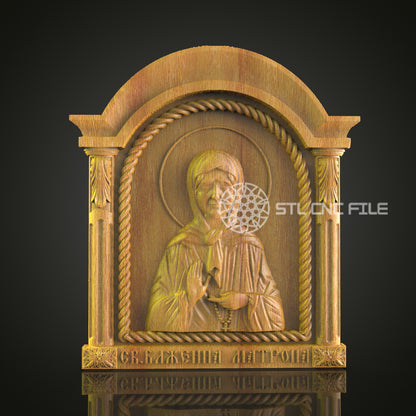 Sacred Icon Wall Art - CNC Engraved Religious Figure, Spiritual STL Wood Carving