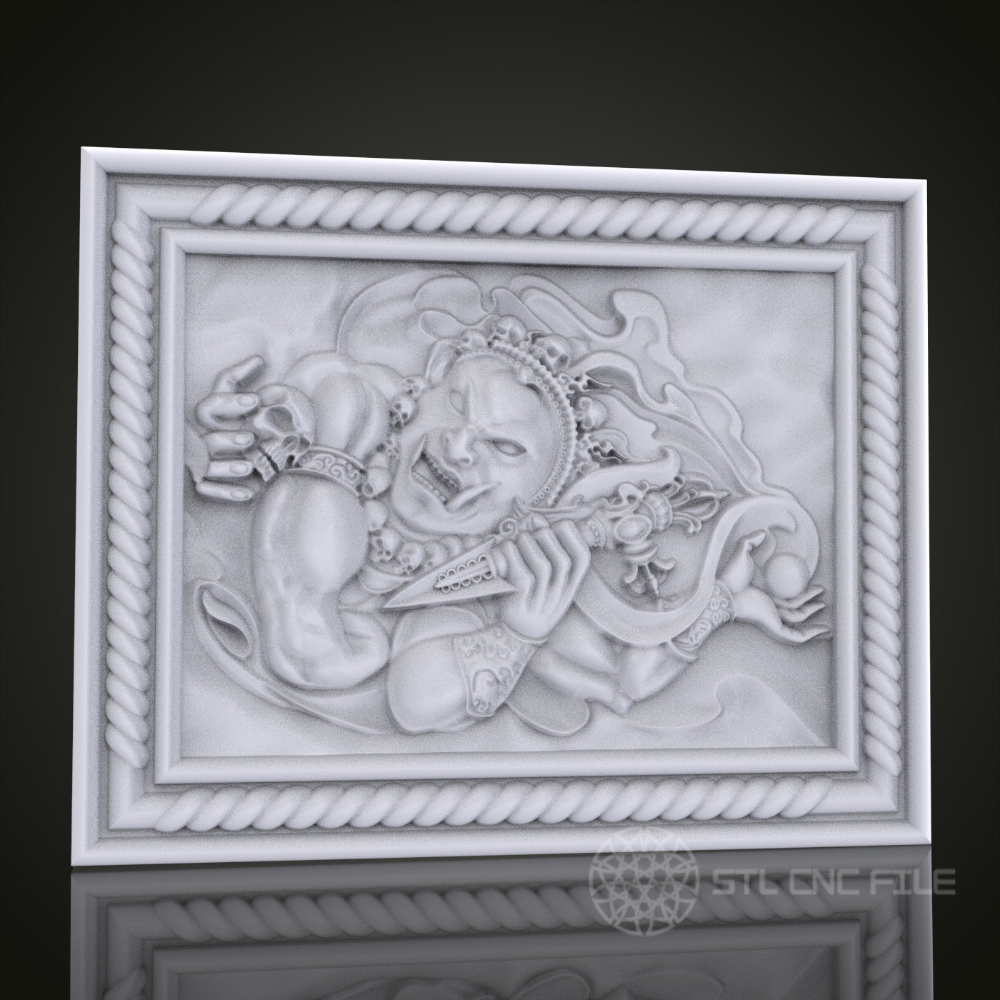 Fierce Demon 3D Relief Art for CNC Router, Artcam, Aspire, Wall Decor, STL Model, Compatible with 3D Printers