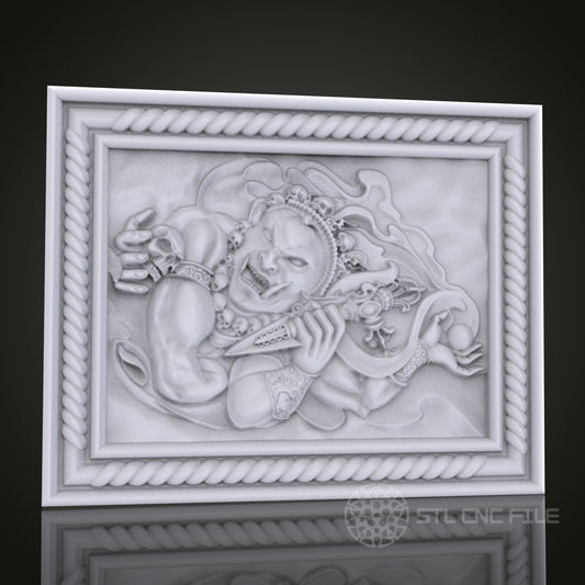 Fierce Demon 3D Relief Art for CNC Router, Artcam, Aspire, Wall Decor, STL Model, Compatible with 3D Printers