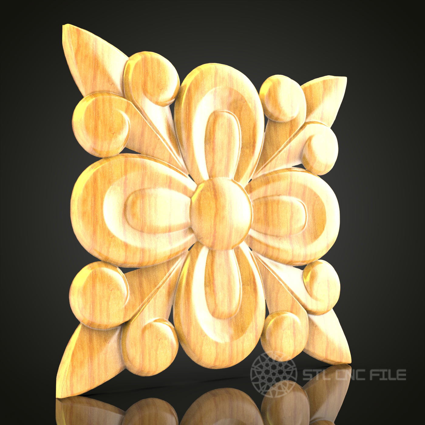 Floral Petal STL Model for CNC Router, Compatible with Artcam, Aspire - Exquisite Wood Wall Decor