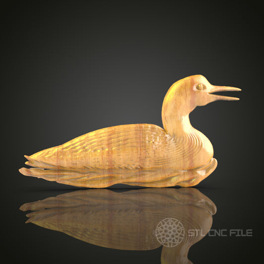 Swimming Bird STL Model for CNC Routing - Perfect for Wood and Metal Art Projects