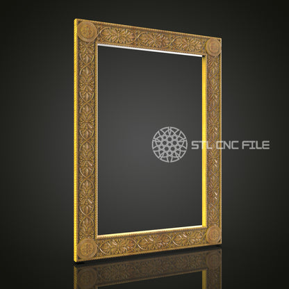 Ornate CNC Carved Frame STL File for Router Engravers - Digital Download for Wood Wall Art Decor