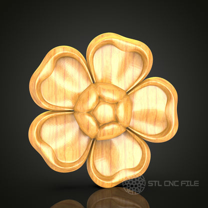 Floral Bloom STL Model – CNC Router Design File for Artcam & Aspire, Perfect for Decorative Projects