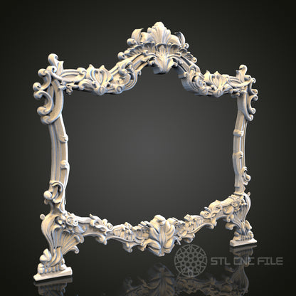 Ornate Baroque Frame STL Model for CNC Router Engraver, Artcam, Aspire, Wood Wall Decor, 3D Printer
