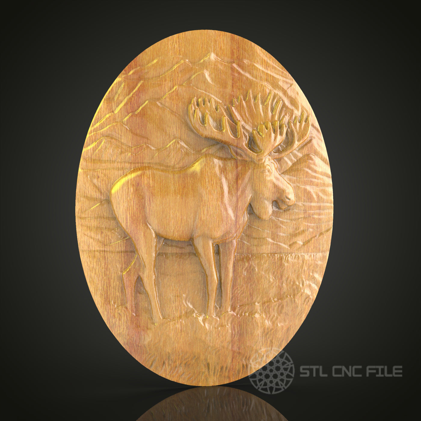 Majestic Elk in Forest Clearing CNC Carving STL File