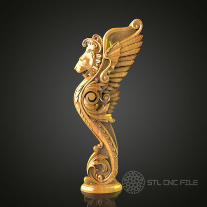 Elegant Swirl Flourish STL Model for CNC Router - Ideal for Artcam, Aspire, Detailed Wood Carving, Home Decor