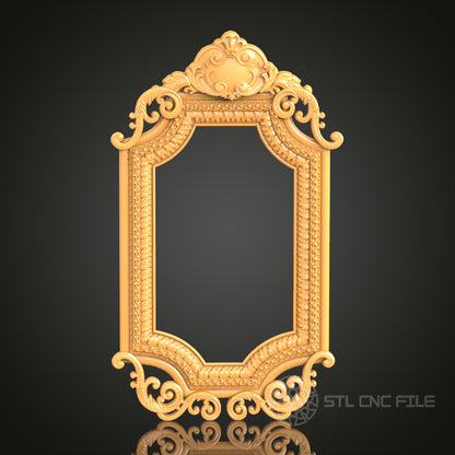 Elegant Vintage Frame STL Model for CNC Router Engraver - Artcam, Aspire, Wall Decor, Wood Art