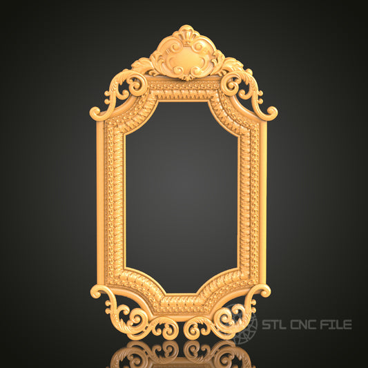 Elegant Vintage Frame STL Model for CNC Router Engraver - Artcam, Aspire, Wall Decor, Wood Art