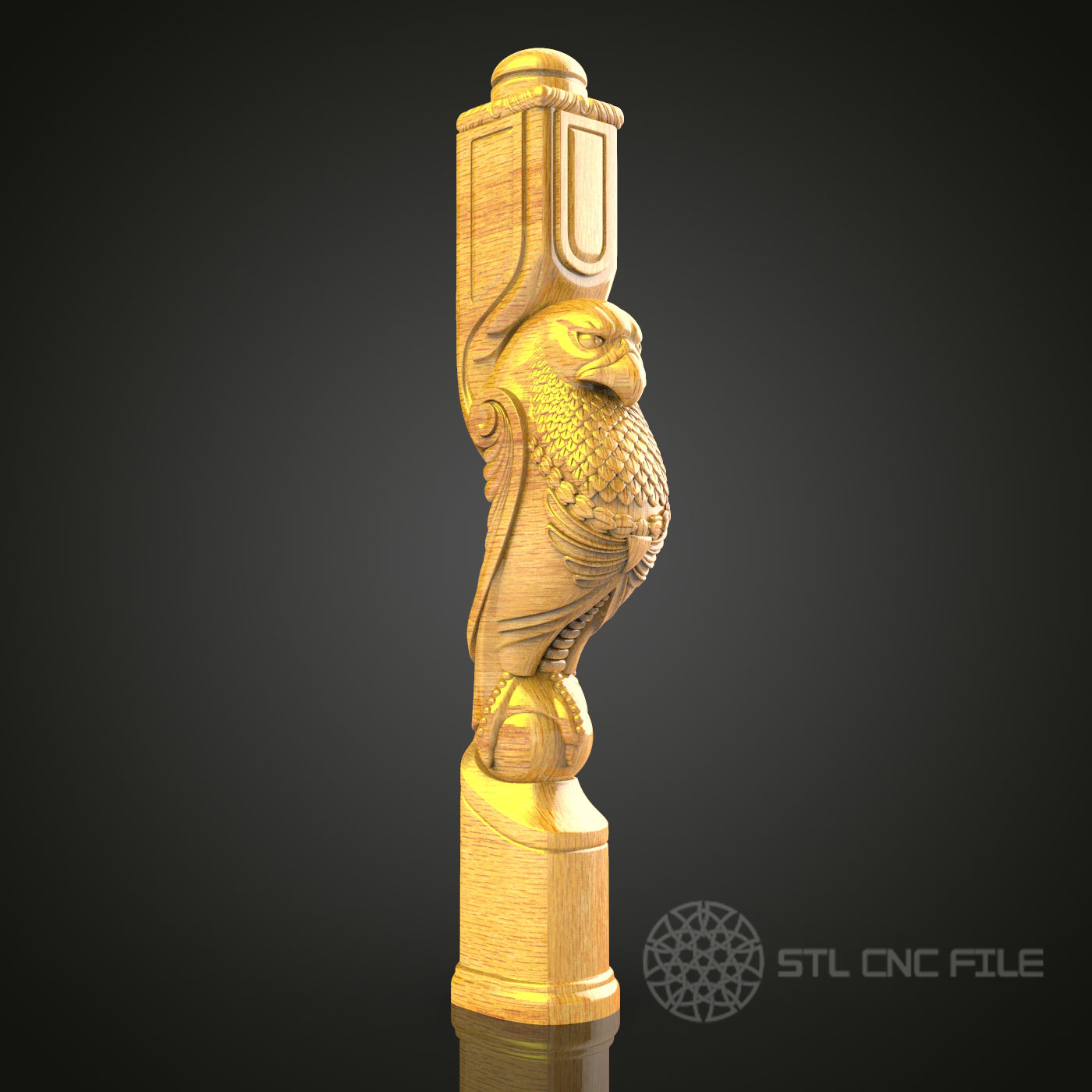 Eagle Handle STL Model for CNC Router - Perfect for Furniture Decoration, Artcam, Aspire, Custom Woodwork