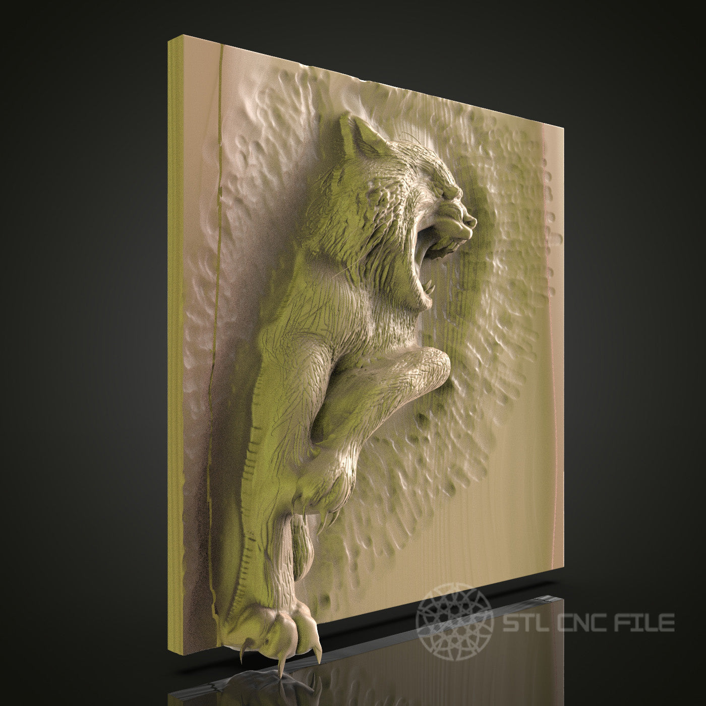 Fierce Tiger Relief - STL File for CNC and 3D Printing