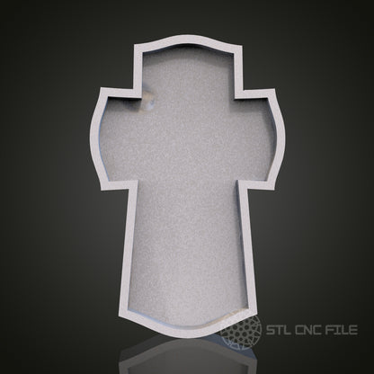 Simple Cross Outline STL Model for CNC Router Engraver, Artcam, Aspire, Wood, Wall Decor
