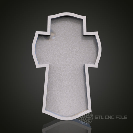 Simple Cross Outline STL Model for CNC Router Engraver, Artcam, Aspire, Wood, Wall Decor