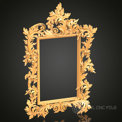 Baroque Ornate Frame STL Model for CNC Router Engraver, Artcam, Aspire, Wood Art, Wall Decor, 3D Printer