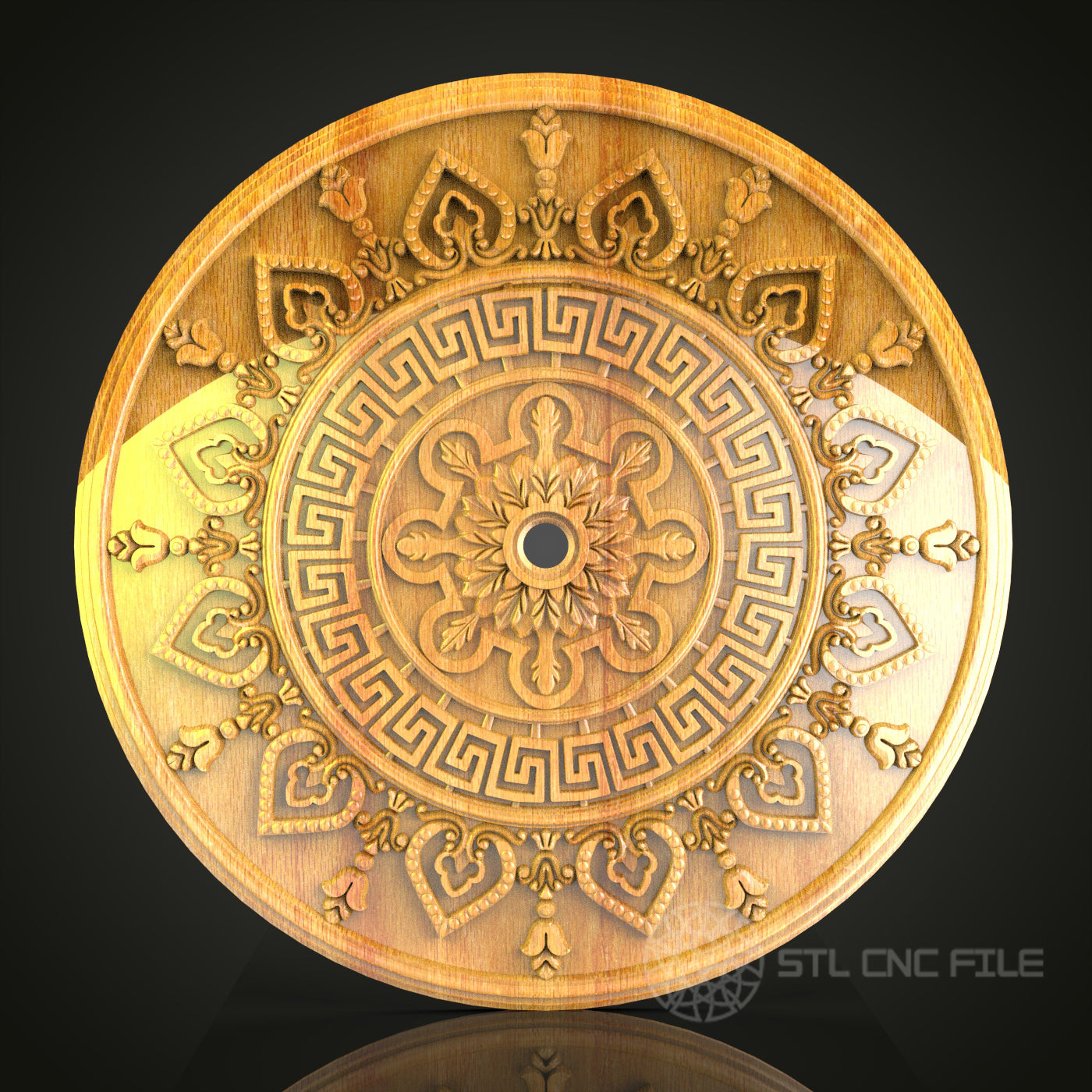 Ornate Classical Medallion STL File – CNC Router Design for Artcam & Aspire, Perfect for Heritage Decor