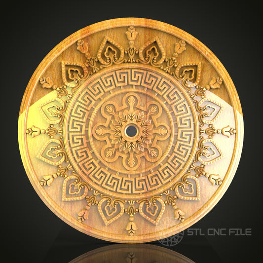 Ornate Classical Medallion STL File – CNC Router Design for Artcam & Aspire, Perfect for Heritage Decor