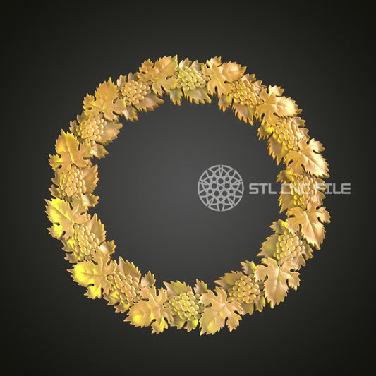 Autumn Harvest Wreath Frame - CNC Carved STL File, Seasonal Wall Decor