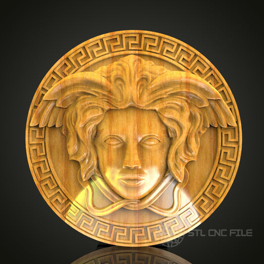Grecian Angelic Medallion STL File – CNC Router Design for Artcam & Aspire, Ideal for Classical Decor
