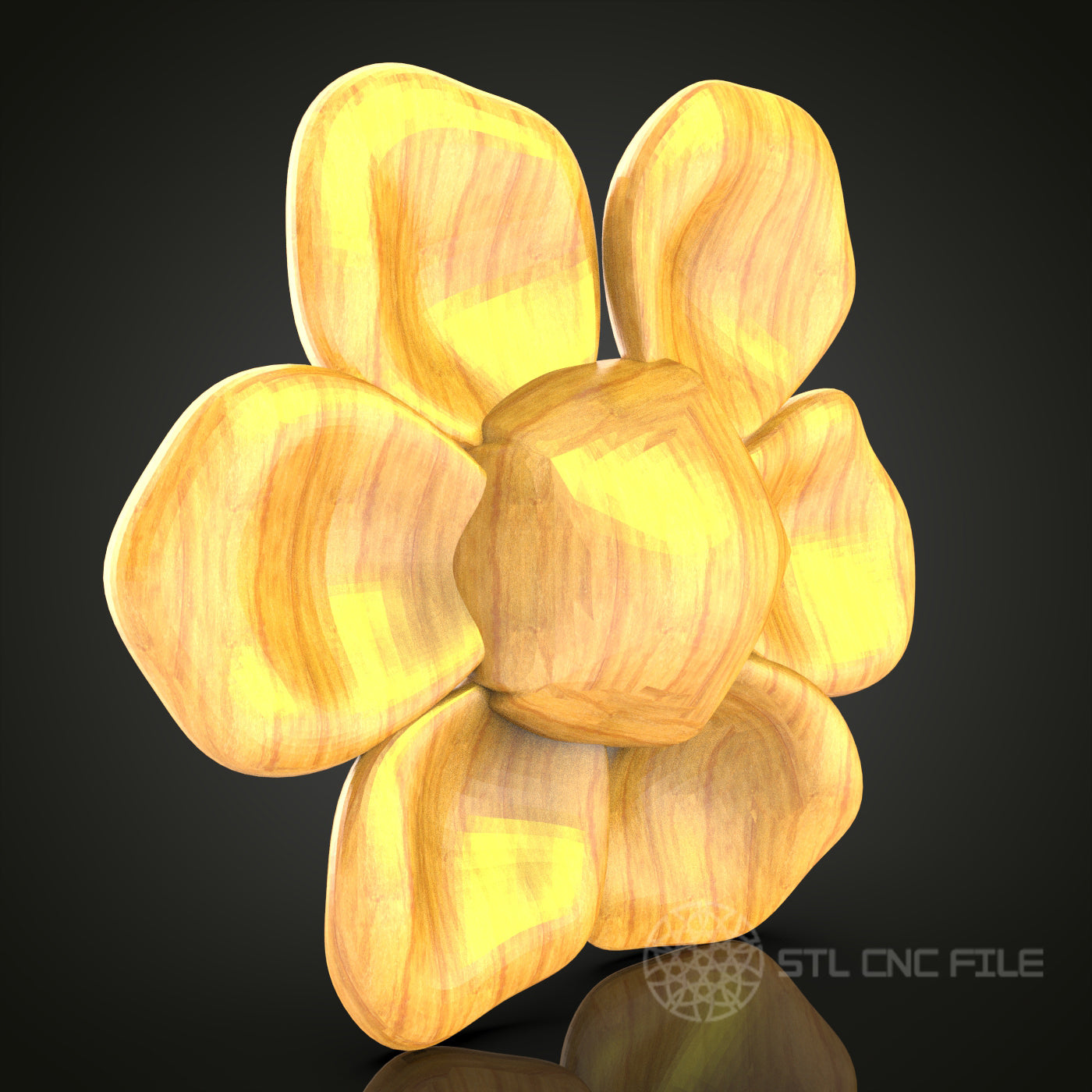 Geometric Petal Design STL File – Unique CNC Router Pattern for Artcam & Aspire, Ideal for Modern Decor