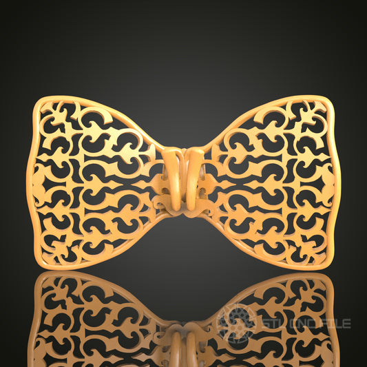 Intricate Pattern Bow Tie STL Model, CNC Router File for Elegant Art and Decor, Compatible with Artcam, Aspire