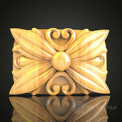 Rectangular Ornate STL Model for CNC Router, Compatible with Artcam, Aspire - Exquisite Wood Panel Wall Decor