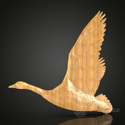 Graceful Goose in Flight – CNC Router STL File for Wood Carving