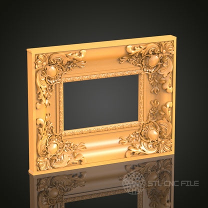 Intricate 3D Frame STL Model for CNC Router Engraver | Artcam, Aspire | Wood Art Decor | 3D Printer Ready