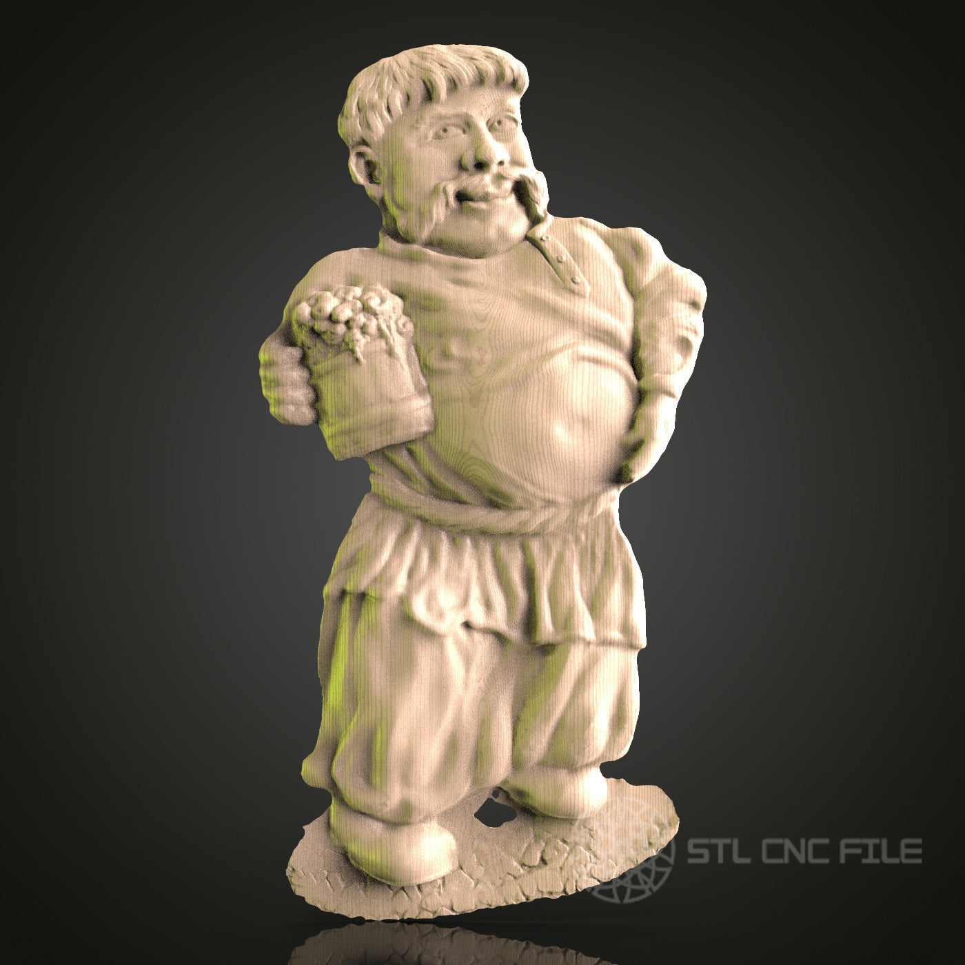 Folkloric Peasant Man 3D Model STL File, Traditional Figure for CNC Router – Compatible with Artcam, Aspire