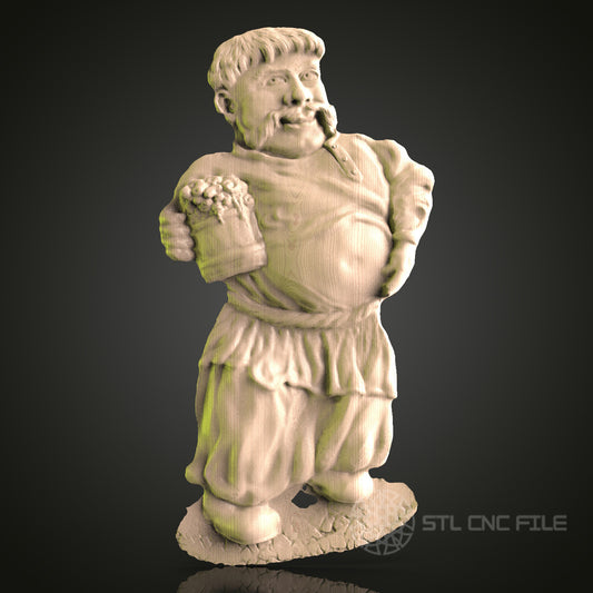 Folkloric Peasant Man 3D Model STL File, Traditional Figure for CNC Router – Compatible with Artcam, Aspire