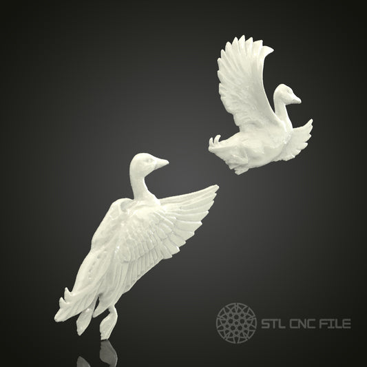 Flying Ducks Wall Decor - STL Model for CNC Router, 3D Printer - Artcam, Aspire Compatible (1)