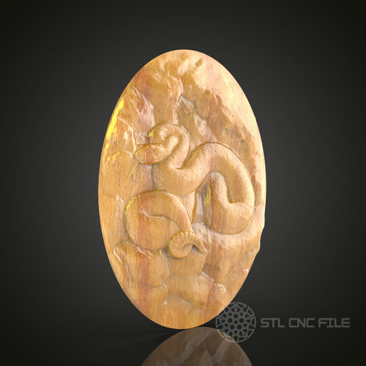Entwined Snakes Wood Carving STL File for CNC Routers