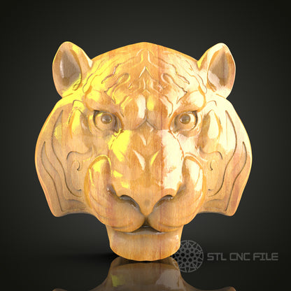 Majestic Tiger Head Wall Sculpture – CNC Router STL Model