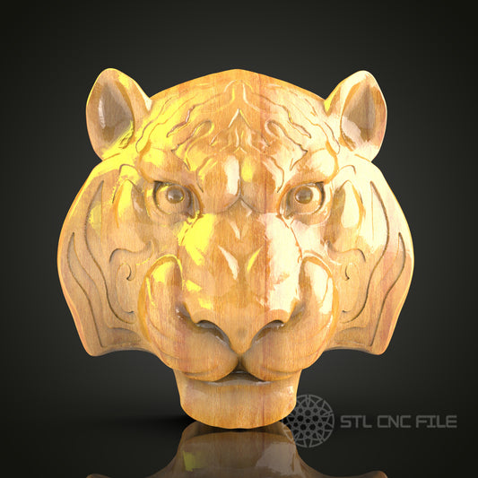 Majestic Tiger Head Wall Sculpture – CNC Router STL Model
