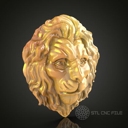 Lion's Head 3D STL Model for CNC Router - Wood Wall Art Decor, Artcam, Aspire Files