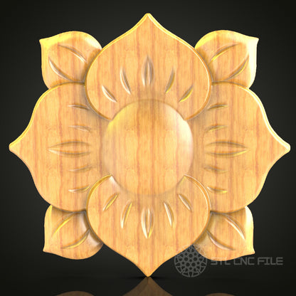 Sunburst Floral Motif STL File – Elegant CNC Router Design for Artcam & Aspire, Ideal for Home Decor