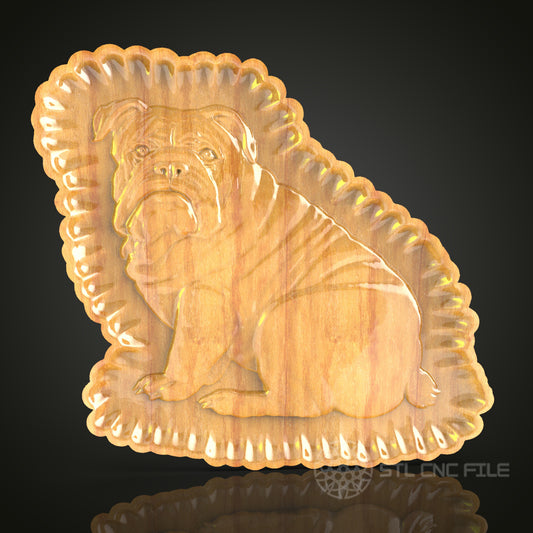 Bulldog Portrait 3D STL Model for CNC Router - Decorative Wood Wall Art, CNC Files for Artcam, Aspire