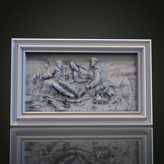 Medieval Soldiers Relief STL Model for CNC Router Engraver, Artcam, Aspire, Wood, Wall Decor