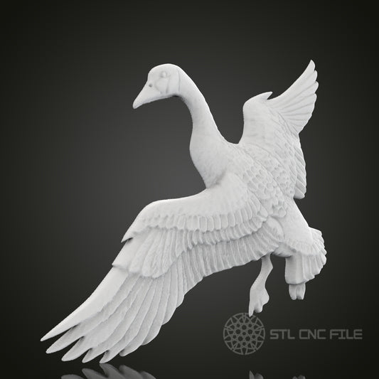 Graceful Swan 3D STL Model for CNC Router Engraver, Artcam, Aspire, CNC Files, Wood Art Wall Decor, 3D Printer