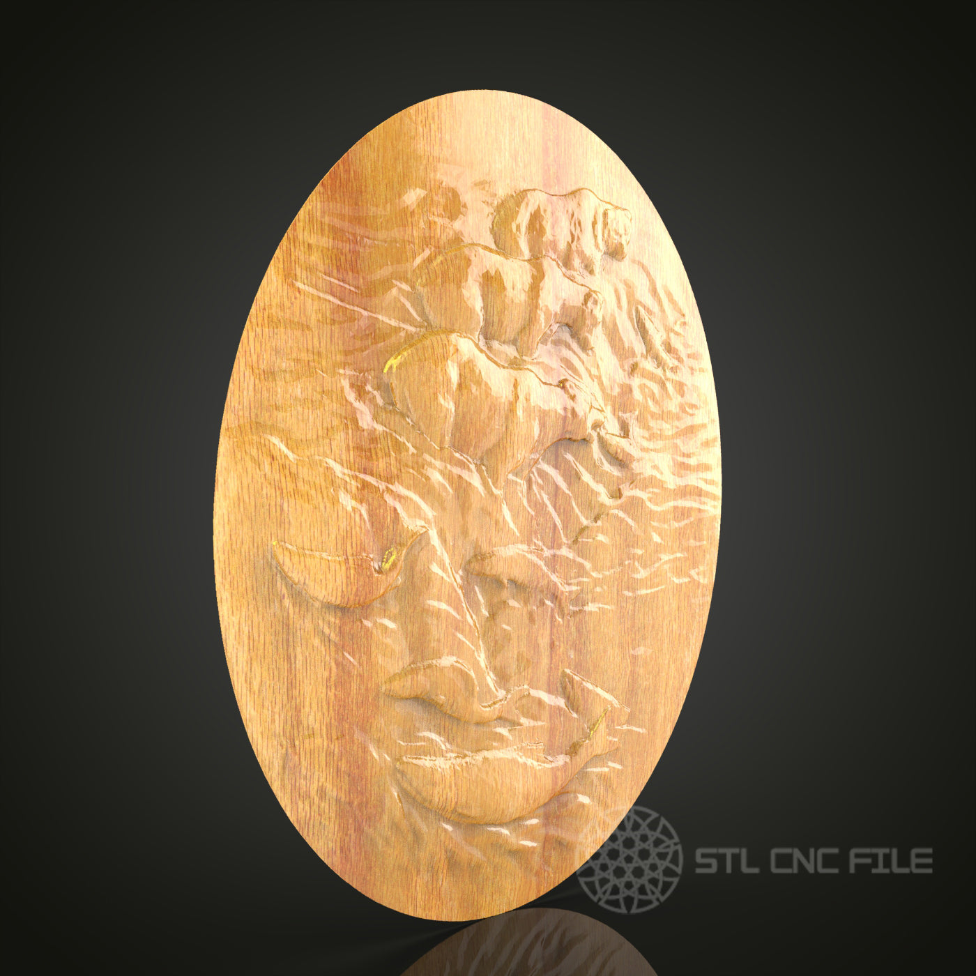 Dynamic Crabs CNC Carving STL File for Sea-themed Decor