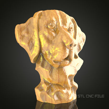 Loyal Companion – Dog Bust CNC Router STL Model for Wood Carving