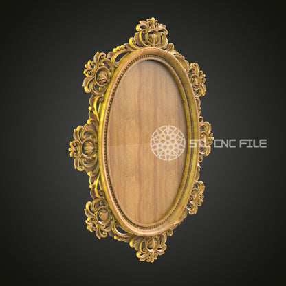 Ornate Baroque Style Wooden Frame STL for CNC Router - Artcam, Aspire Compatible