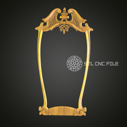 Victorian Inspired CNC Engraved Frame - Ornate Wood Carving, Antique Style Decor