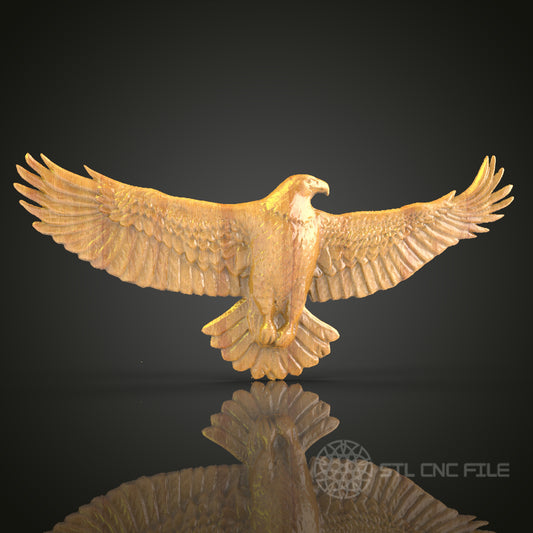 Sovereign Eagle Spread Wings STL File for CNC Engraving - Wood or Metal Wall Art