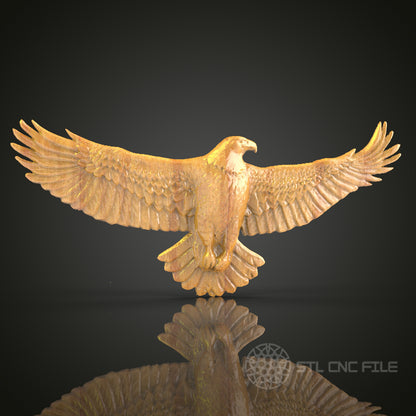 Sovereign Eagle Spread Wings STL File for CNC Engraving - Wood or Metal Wall Art