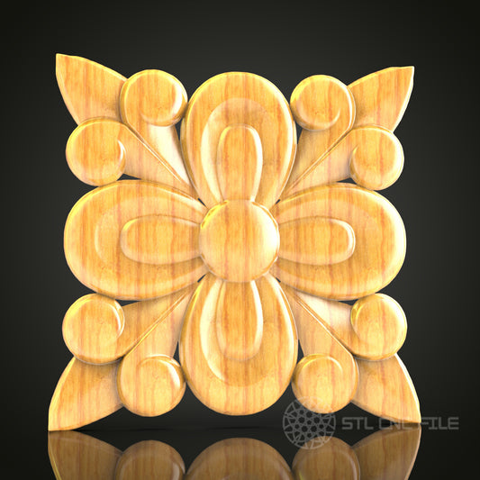 Floral Petal STL Model for CNC Router, Compatible with Artcam, Aspire - Exquisite Wood Wall Decor