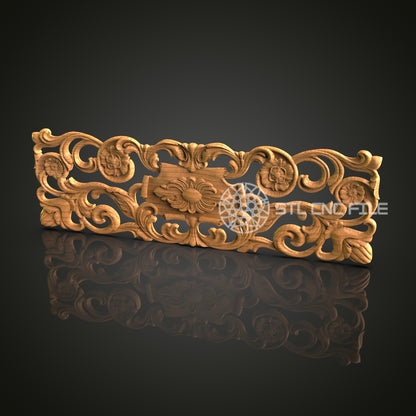 Ornate 3D Carved Decorative Panel STL File for CNC and 3D Printing - Elegant Relief Art, Wall Decor, Digital Download