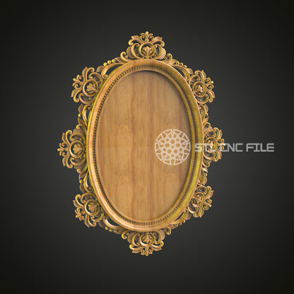 Ornate Baroque Style Wooden Frame STL for CNC Router - Artcam, Aspire Compatible