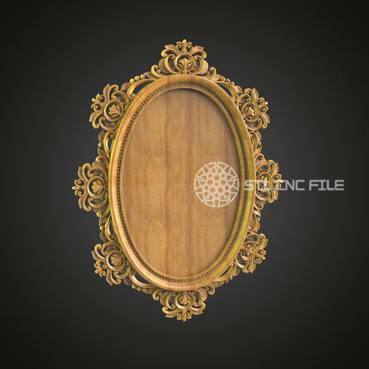 Ornate Baroque Style Wooden Frame STL for CNC Router - Artcam, Aspire Compatible